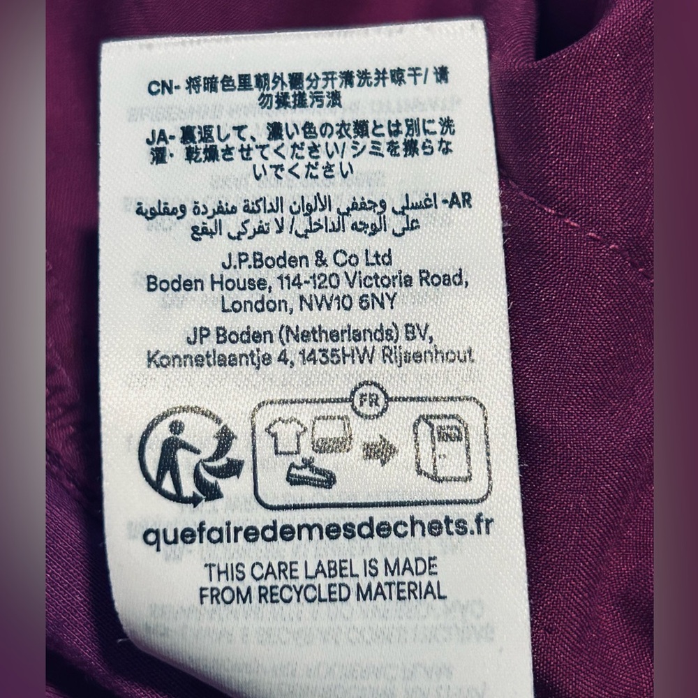 Boden Luxe Magenta Wide-Leg Trouser Pants Fuchsia Magenta • Long Length (16–18L) - Picture 11 of 12